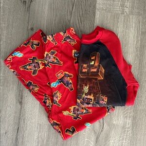 Red Minecraft Pajama Set
